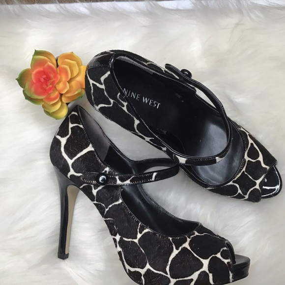 Nine West Shoes - Nine West Animal Print Peep Toe Pumps Sz: 7.5